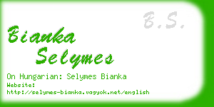 bianka selymes business card